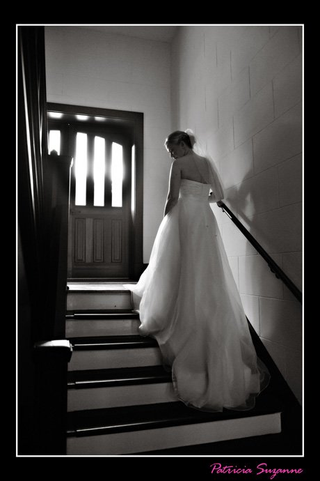Bride on stairs